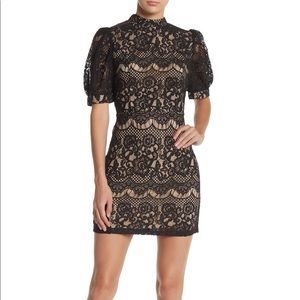 A.Calin by Flying Tomato Lace Black Tan Dress S